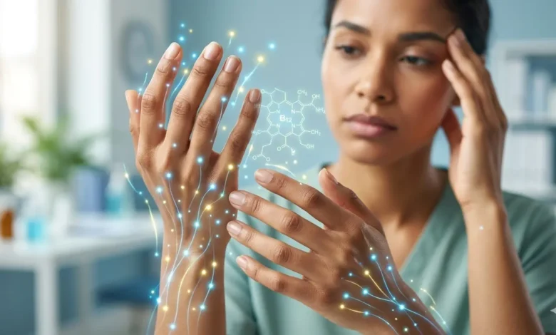 أعراض نقص فيتامين B12.