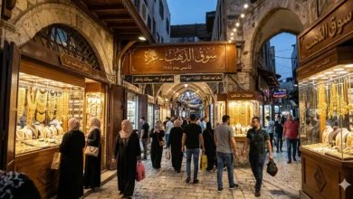 صورة لسوق الذهب بمدينة غزة ai