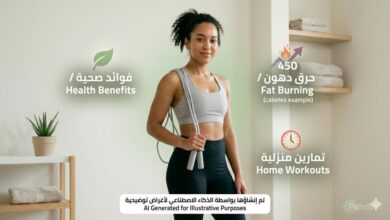 صورة توضيحية تمارين الكارديو تم توليدها بالذكاء الإصطناعي