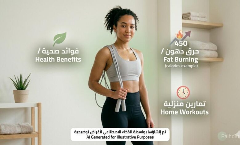 صورة توضيحية تمارين الكارديو تم توليدها بالذكاء الإصطناعي